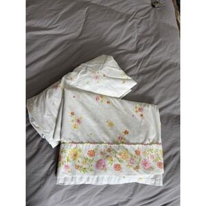 No Iron Flat And Fitted Twin Sheet Set The Bibb Company Floral Cotton/ Poly